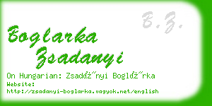 boglarka zsadanyi business card